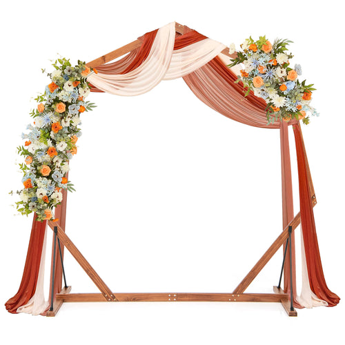 Solid Wood Heptagon Wedding Arch Arbor, Backdrop Stand