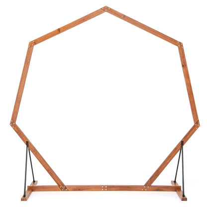 Solid Wood Heptagon Wedding Arch Arbor, Backdrop Stand Outdoor Decor at Gallery Canada