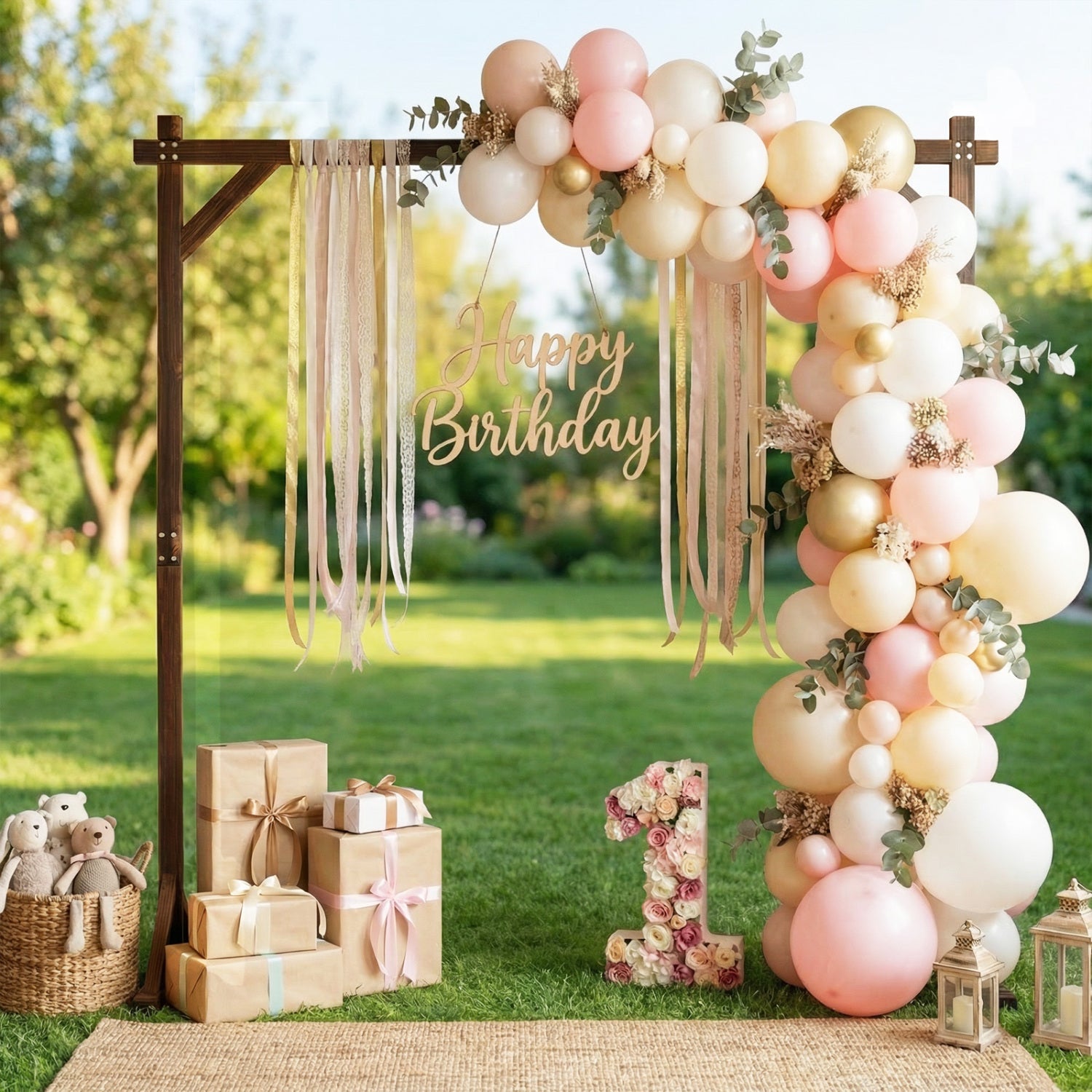 Solid Wood Wedding Arch Arbor, Square Backdrop Stand Outdoor Decor at Gallery Canada