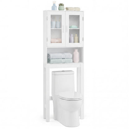 Wooden over the toilet Storage Cabinet with Tower Rack, White Bathroom Etagere at Gallery Canada