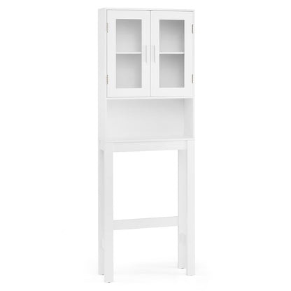 Wooden over the toilet Storage Cabinet with Tower Rack, White Bathroom Etagere White at Gallery Canada
