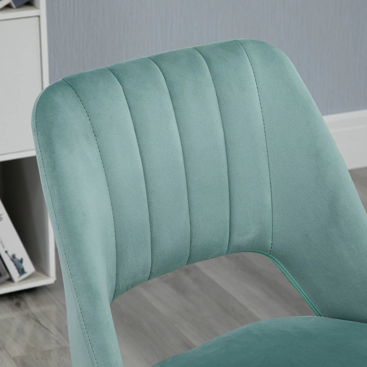 Velvet Fabric Mid Back Office Chair, Swivel Scallop Shape, Green Executive & Manager Chairs at Gallery Canada