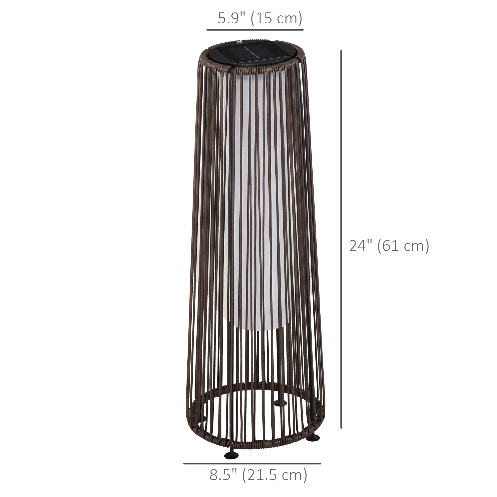 Solar Floor Lamp, LED Auto On/Off, IP44, Patio Porch Pathway, Brown Solar Post Lamps at Gallery Canada