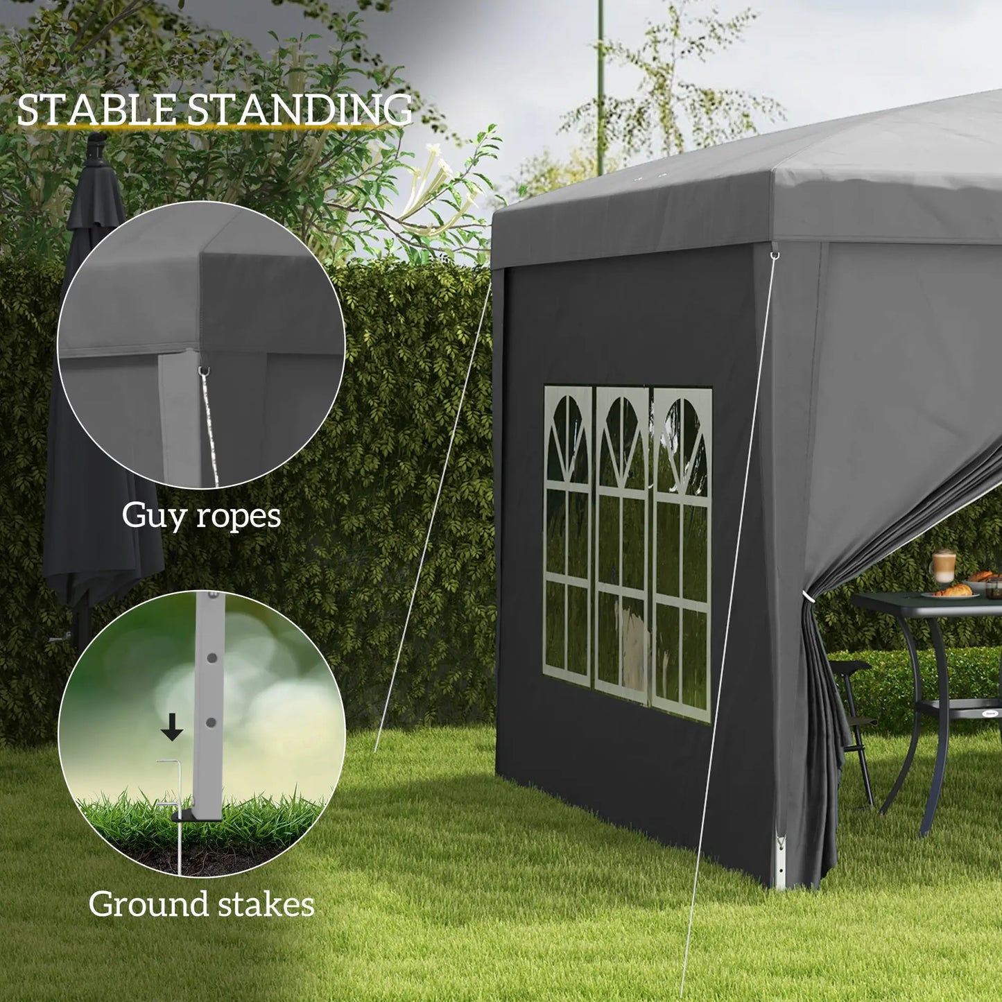 10'x10' Pop Up Party Tent, Wedding Gazebo Canopy, Grey Pop Up Canopies at Gallery Canada