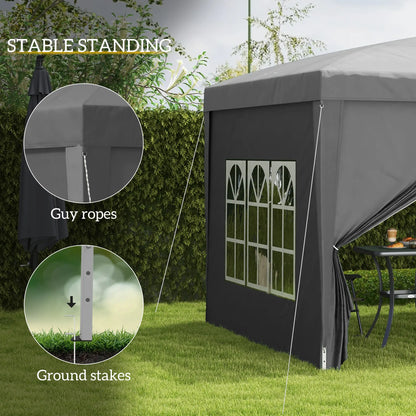 10'x10' Pop Up Party Tent, Wedding Gazebo Canopy, Grey Pop Up Canopies at Gallery Canada