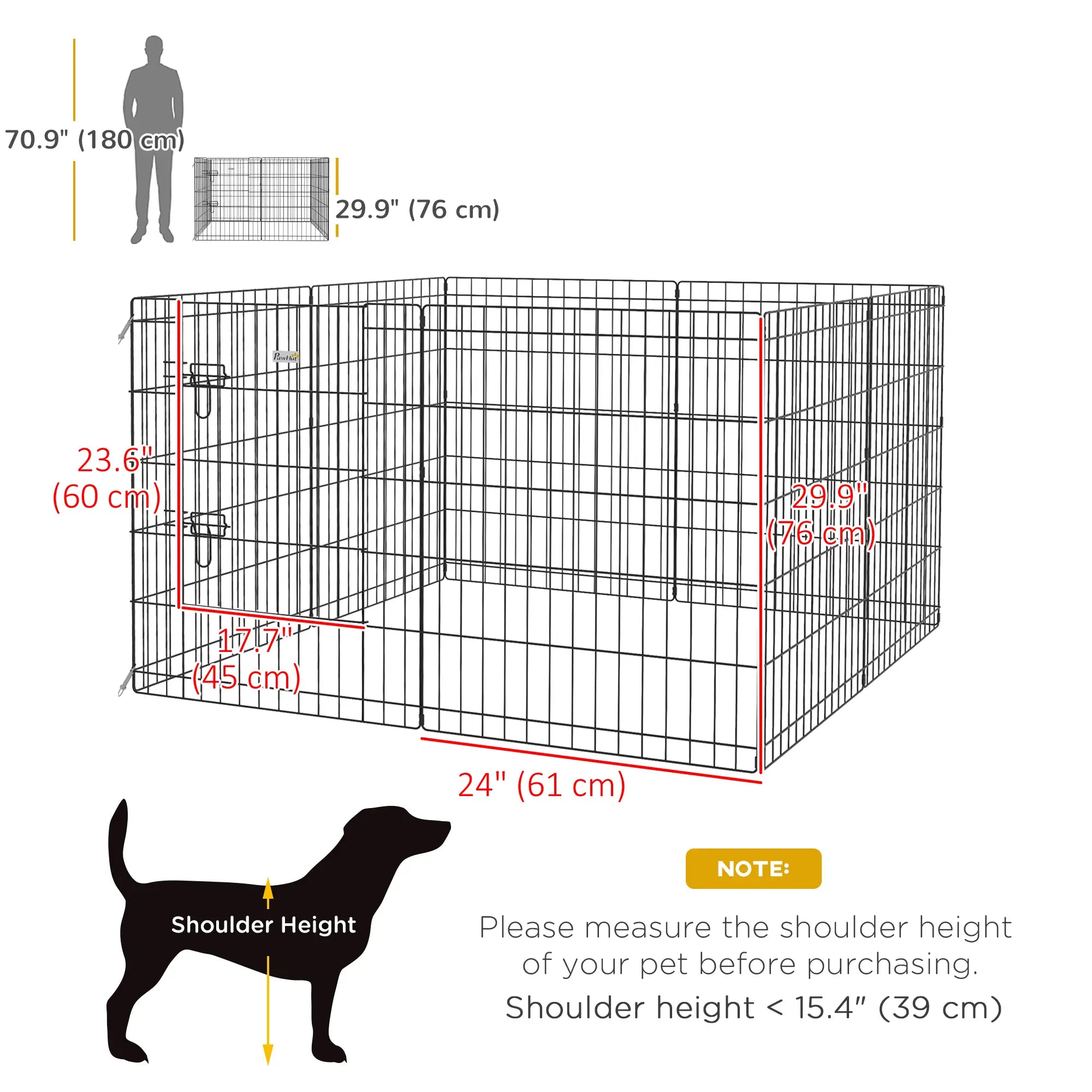 30inch Foldable Metal Pet Playpen, Dog Kennel Cage, 8 Panel Houses, Kennels & Pens at Gallery Canada