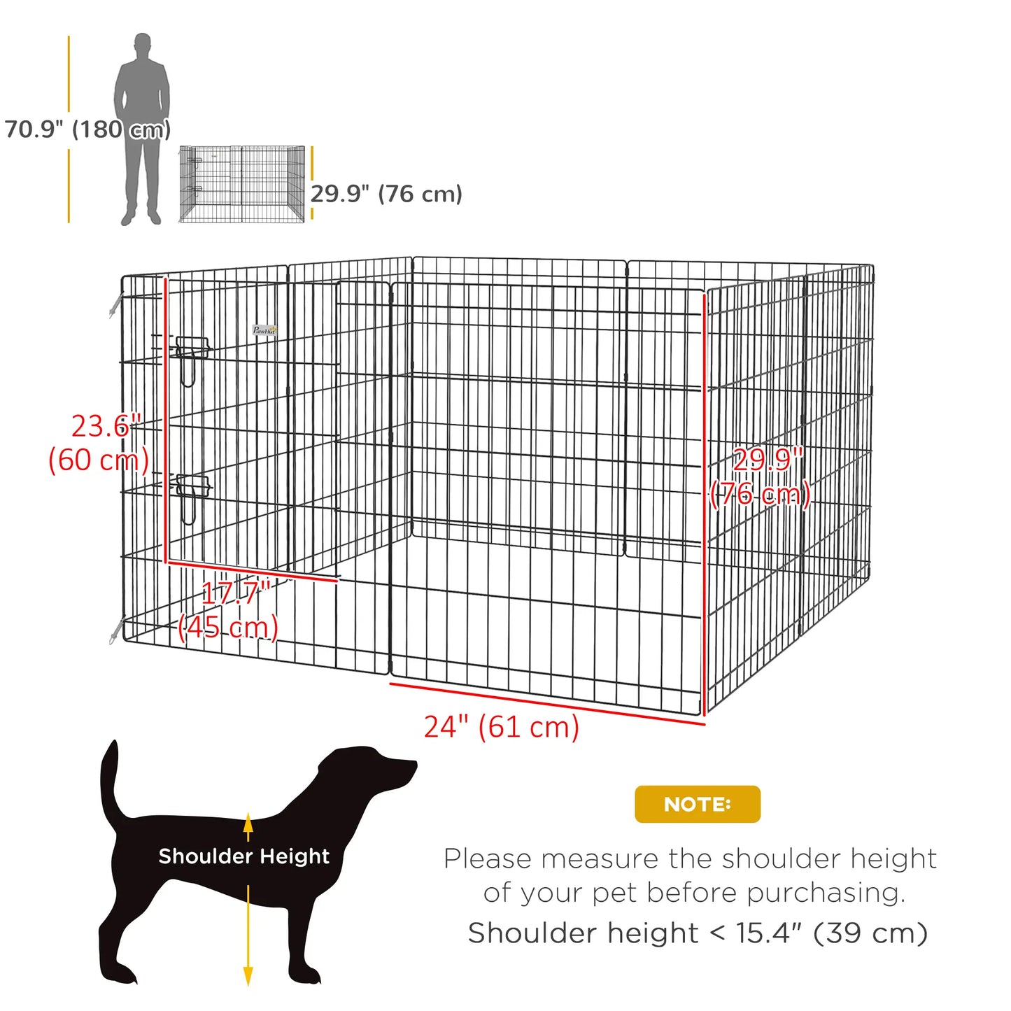 30inch Foldable Metal Pet Playpen, Dog Kennel Cage, 8 Panel Houses, Kennels & Pens at Gallery Canada