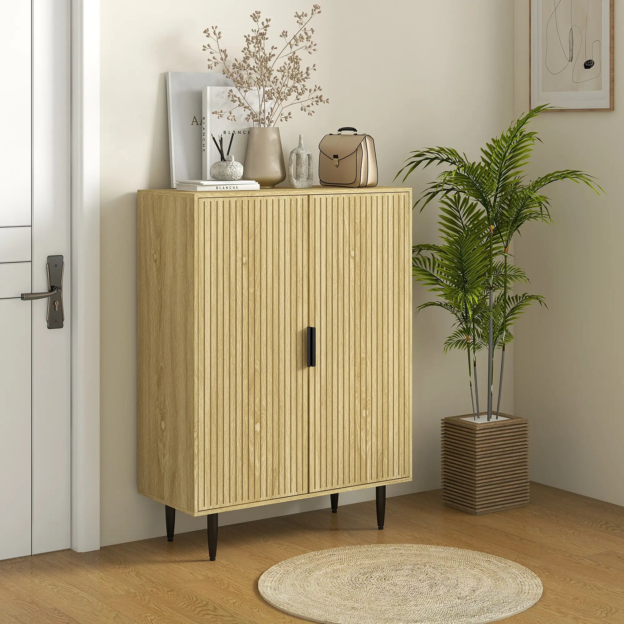 5-Tier Shoe Cabinet, Adjustable Shelves, 15 Pair Storage, Oak Shoe Storage Cabinets & Racks at Gallery Canada