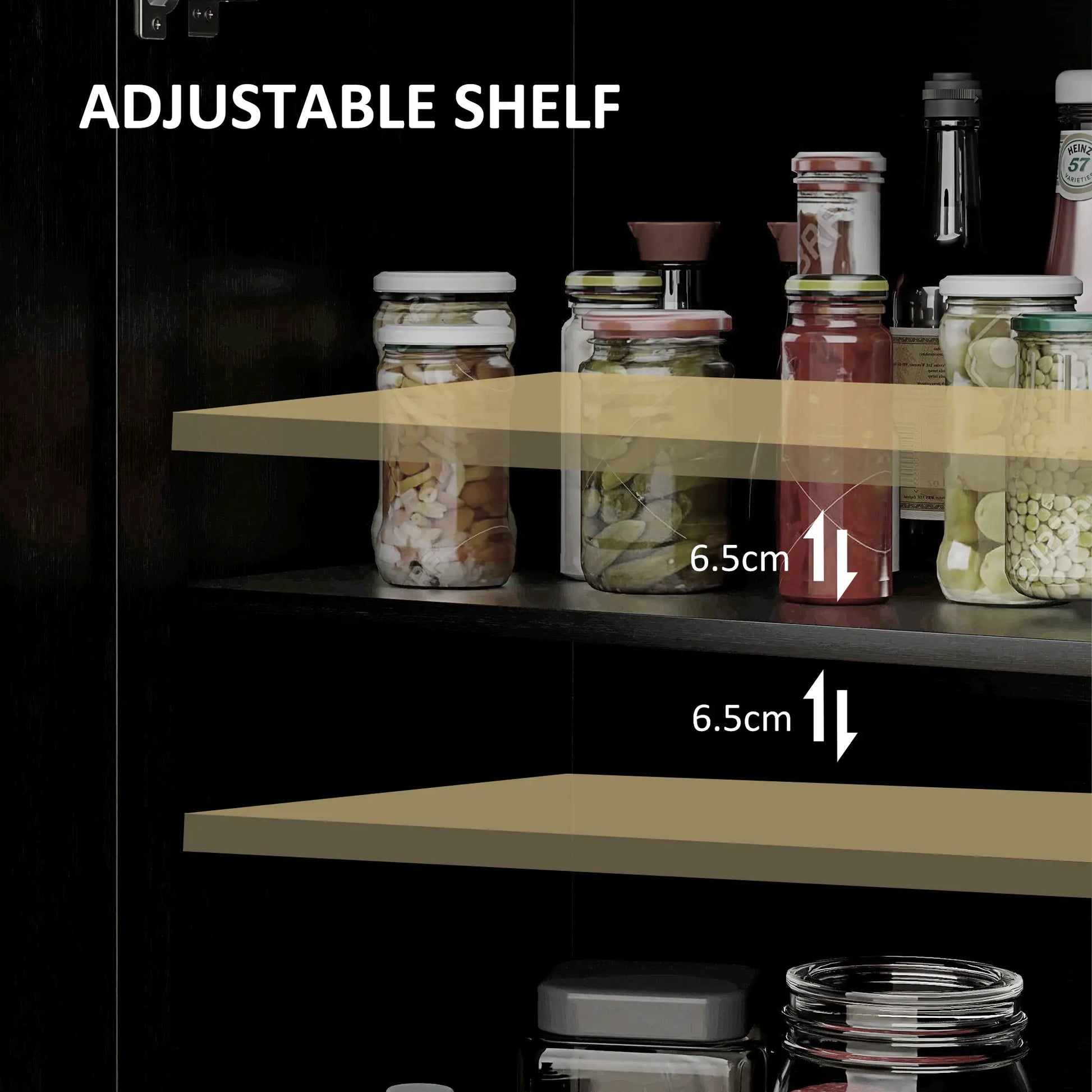 Sideboard Buffet, Storage Cabinet, TV Stand for 65 Inches, Black Oak Bar Cabinets at Gallery Canada