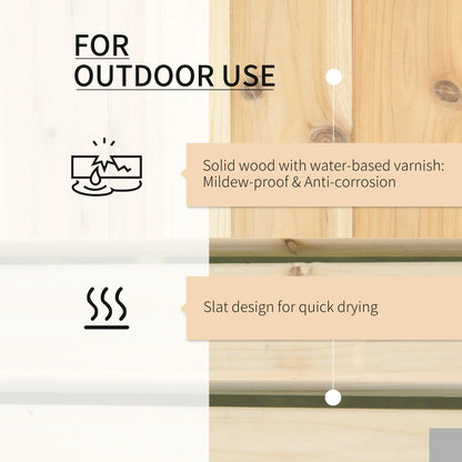 Raised Garden Bed Bench Planter, 69.25" x 15" x 15.75", Natural Wooden Planter Boxes at Gallery Canada