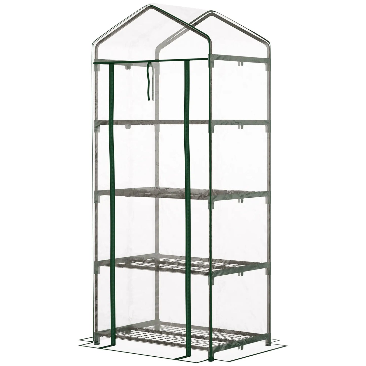 28" x 20" x 63" Portable Greenhouse, 4 Tier Shelves, Steel Frame, PVC Cover, Transparent Portable Greenhouses at Gallery Canada