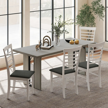 Industrial Kitchen Table, 71" Rectangular, Grey Wood Finish, Grey Dining Tables at Gallery Canada
