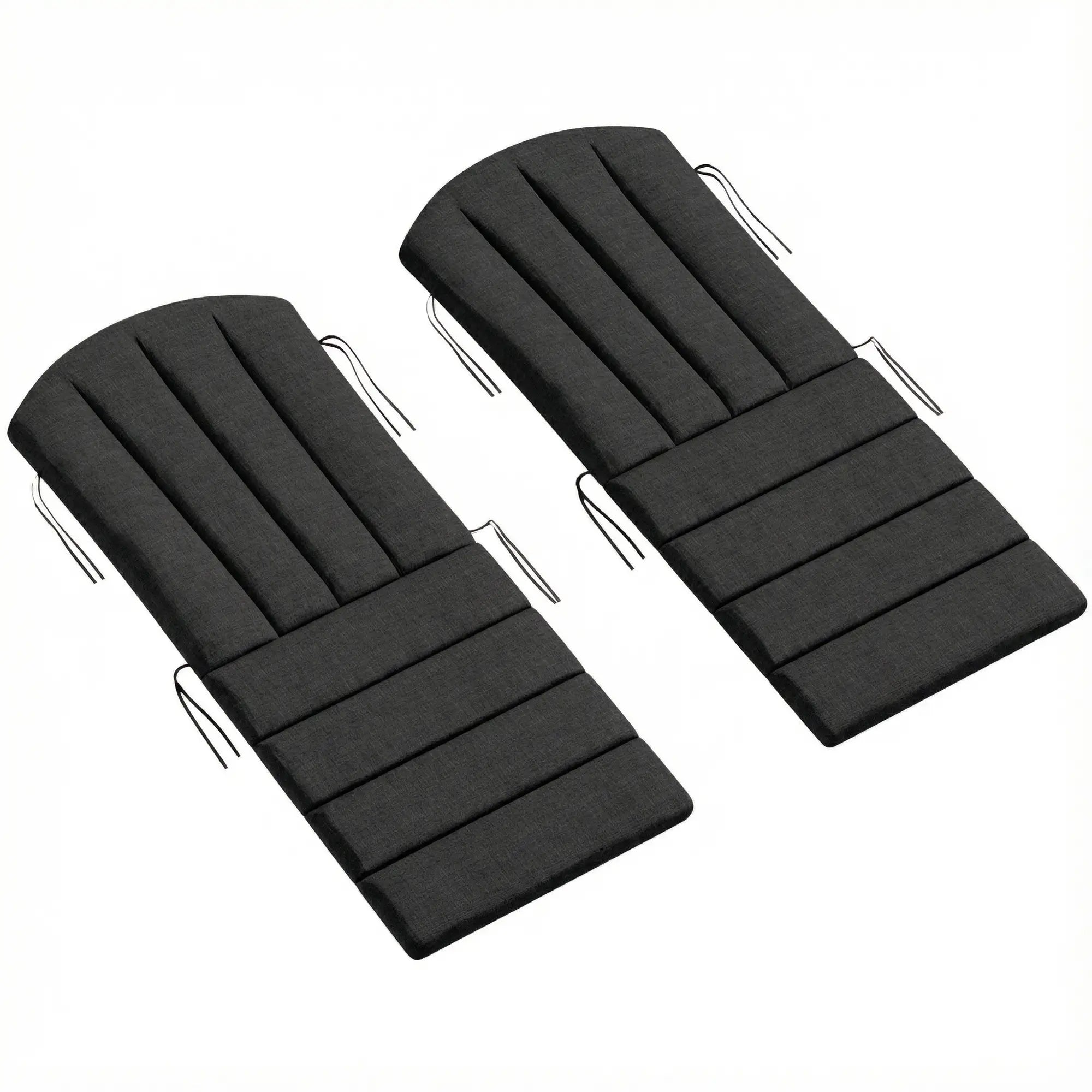 Set Of 2 Patio Chair Cushions, High Back Adirondack, High-Density Foam, Black Patio Chair Cushions Black at Gallery Canada