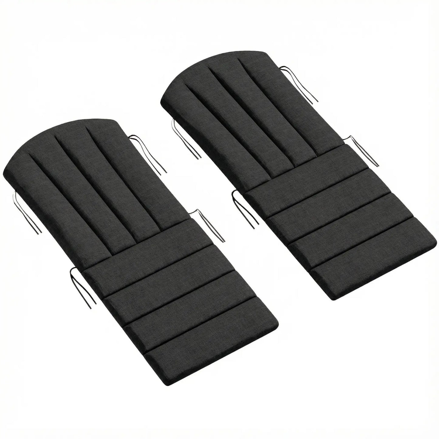 Set Of 2 Patio Chair Cushions, High Back Adirondack, High-Density Foam, Black Patio Chair Cushions Black at Gallery Canada