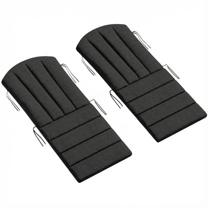 Set Of 2 Patio Chair Cushions, High Back Adirondack, High-Density Foam, Black Patio Chair Cushions Black at Gallery Canada