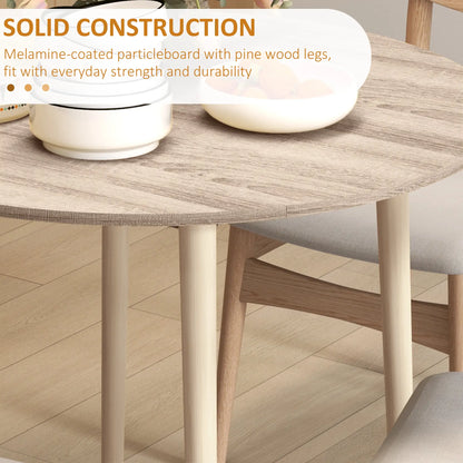 Round Folding Dining Table, Drop Leaf Kitchen Table, Wood Legs, Oak Dining Tables at Gallery Canada