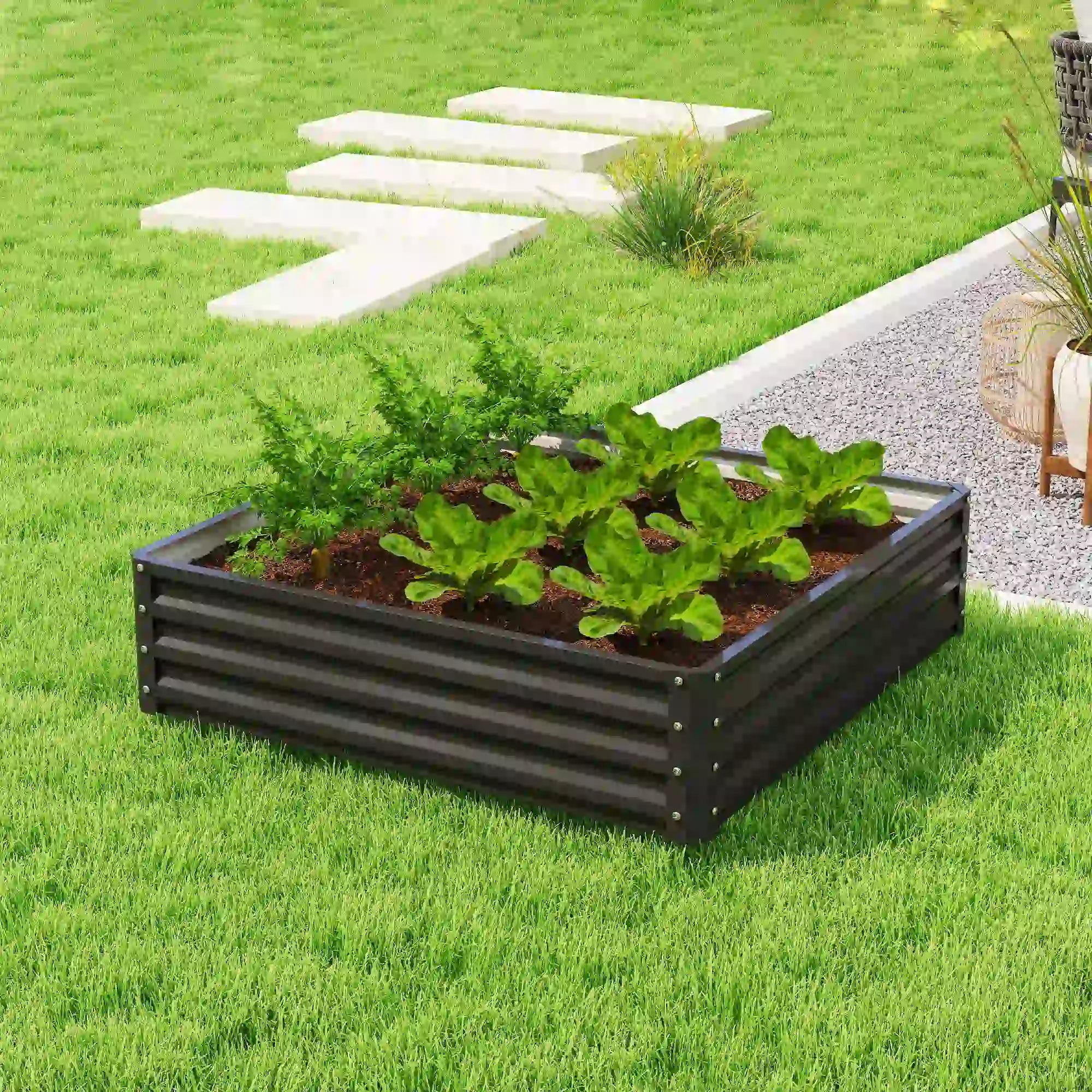 Galvanized Steel Raised Garden Bed, Black Galvanized Planter Boxes at Gallery Canada