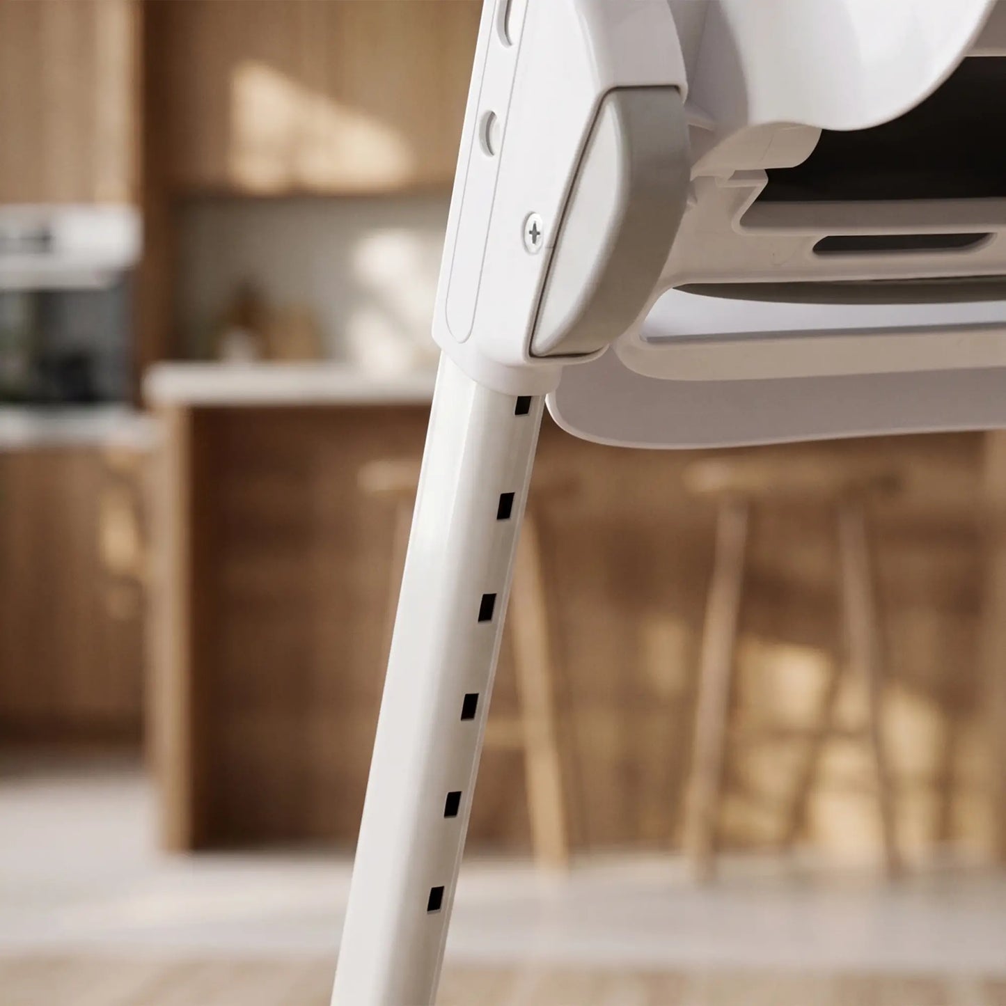 High Chair with Wheels, Double Tray, Foldable Baby Seat with Adjustable Seat Height, Backrest, Footrest and Tray, Grey
