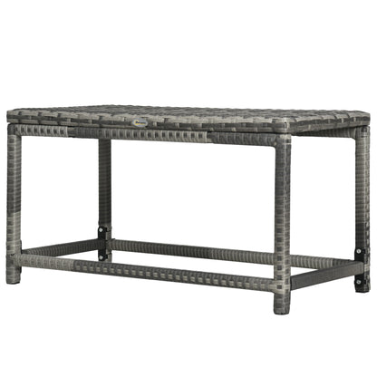 Patio Rattan End Table, Outdoor Side Table, Woven Top, Mixed Grey, Grey Patio Side Tables Mixed Grey at Gallery Canada