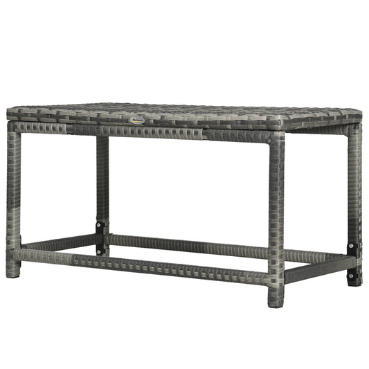 Patio Rattan End Table, Outdoor Side Table, Woven Top, Mixed Grey, Grey Patio Side Tables Mixed Grey at Gallery Canada