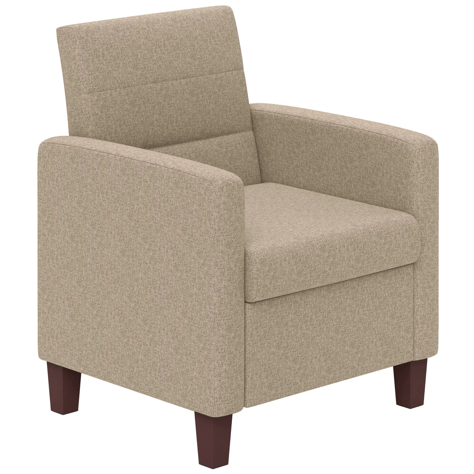 Modern Fabric Accent Chair, with Seat Cushion, Light Brown Accent Chairs Light Brown at Gallery Canada