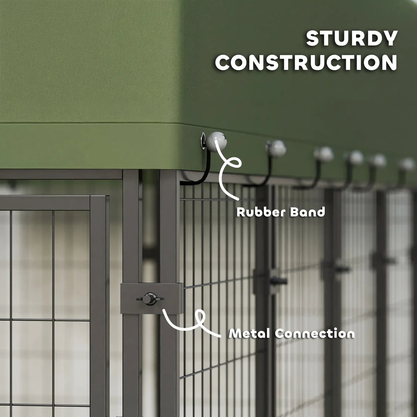8' x 4' x 6' Outdoor Dog Kennel, Waterproof UV Resistant Cover, Green Dog Kennels at Gallery Canada