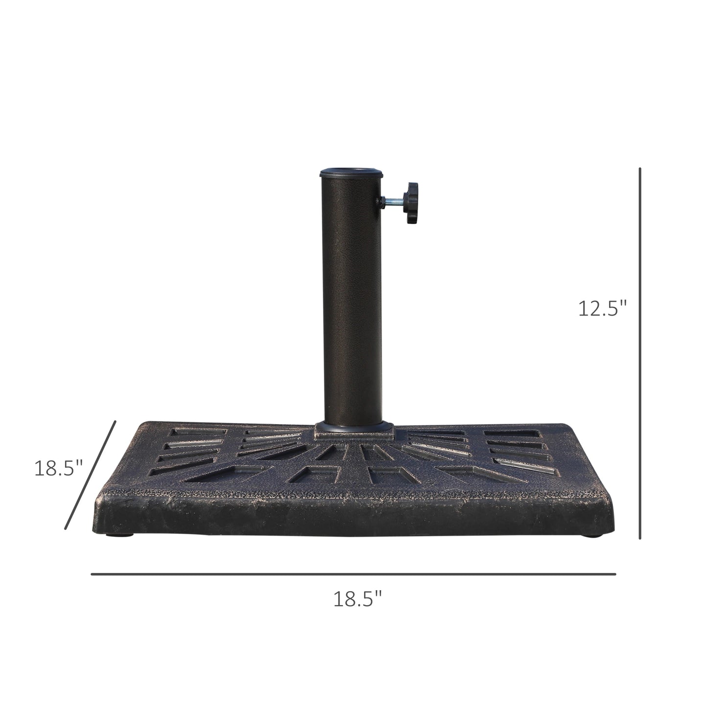 18.5" Square Patio Umbrella Base, Outdoor Resin Stand, Bronze Umbrella Bases at Gallery Canada