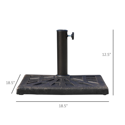 18.5" Square Patio Umbrella Base, Outdoor Resin Stand, Bronze Umbrella Bases at Gallery Canada