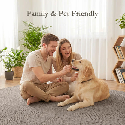5x7 Faux Fur Rug, Non-Slip Carpet for Living Room, Bedroom, Tan Area Rugs at Gallery Canada