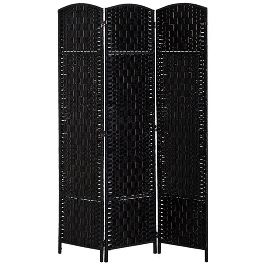 6ft Folding Room Divider, 3 Panel Wall Partition with Wooden Frame for Bedroom, Home Office, Black - Gallery Canada