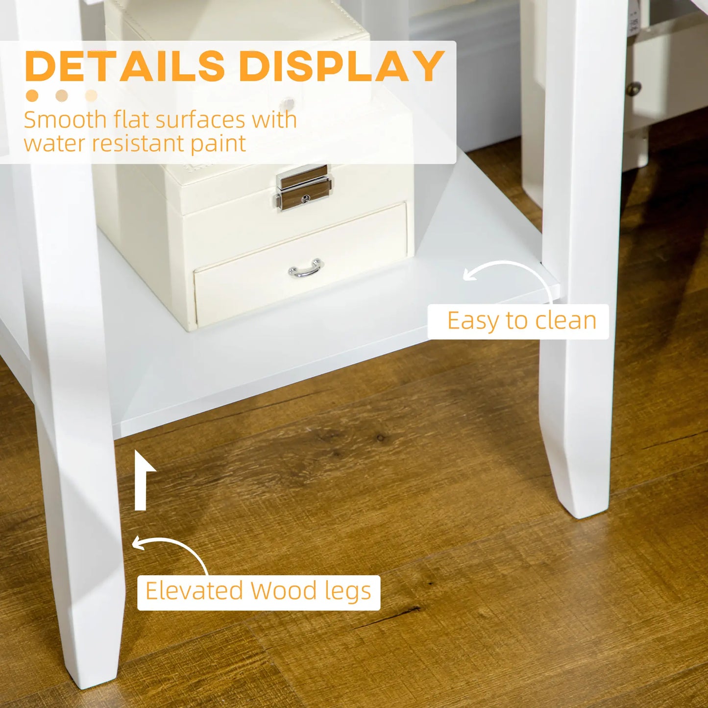 Side Table Set of 2, 2-Tier End Tables with Drawer, White Side Tables at Gallery Canada