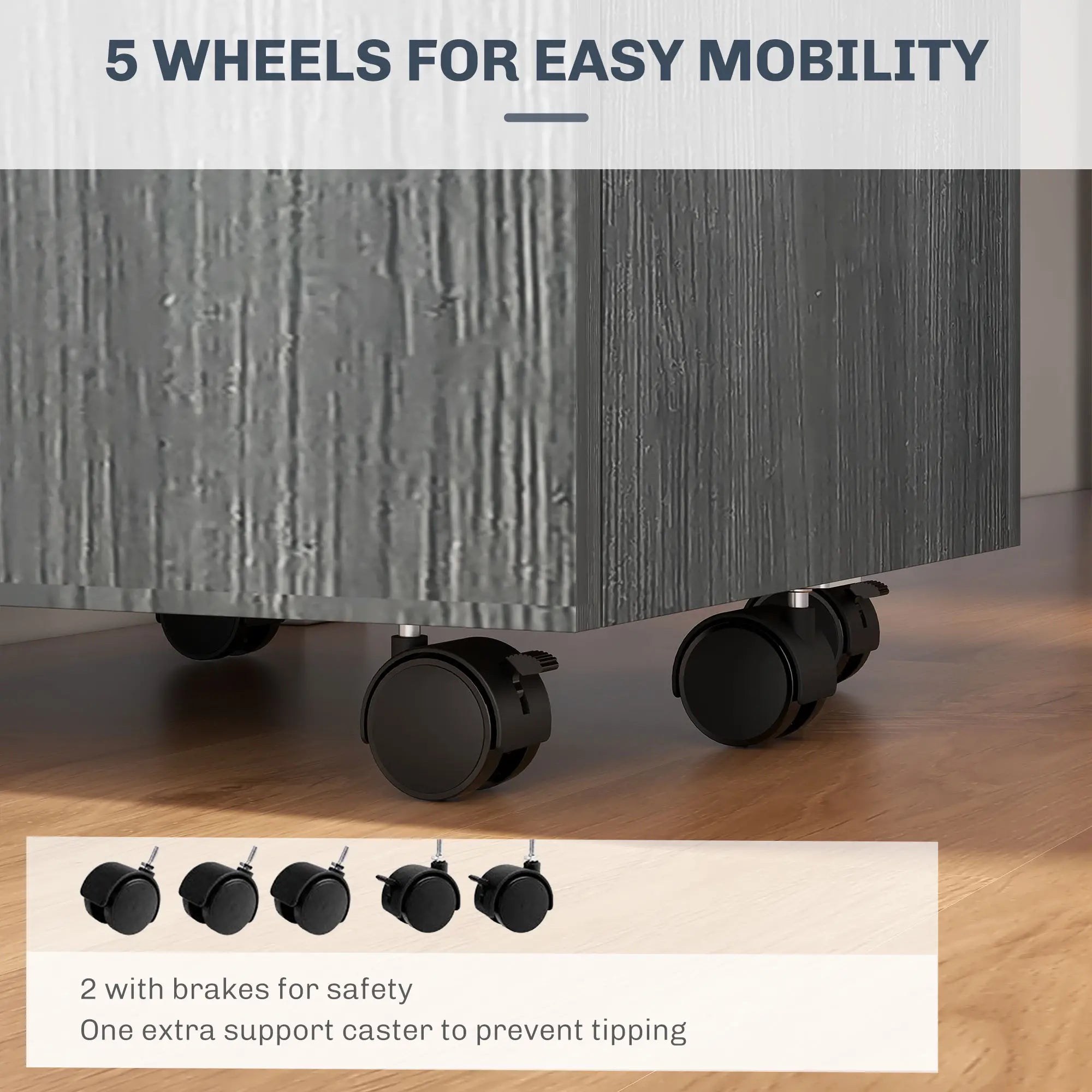 Small 2-Drawer Filing Cabinet, Lockable, On Wheels, Grey Office Cabinets & Cupboards at Gallery Canada