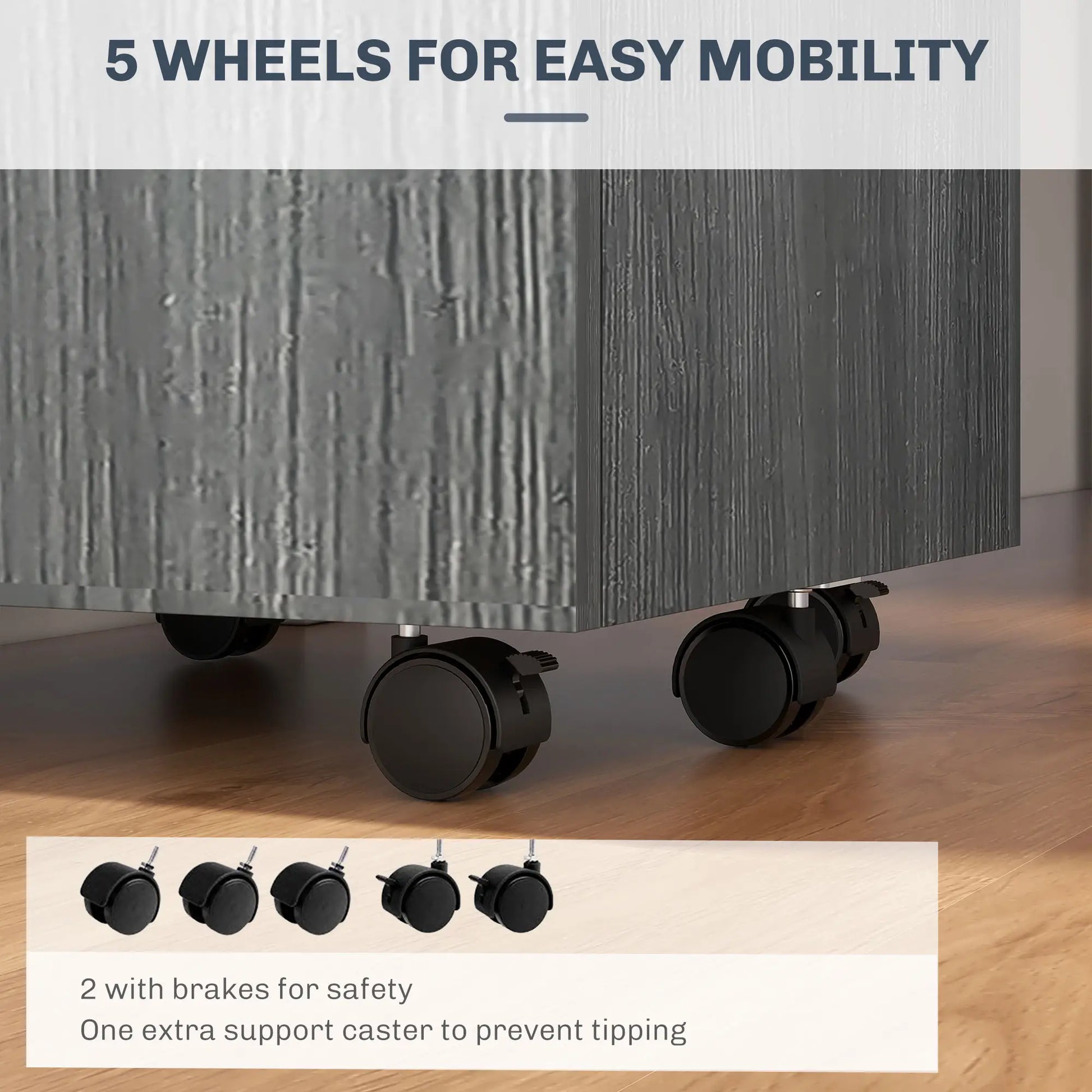 Small 2-Drawer Filing Cabinet, Lockable, On Wheels, Grey Office Cabinets & Cupboards at Gallery Canada