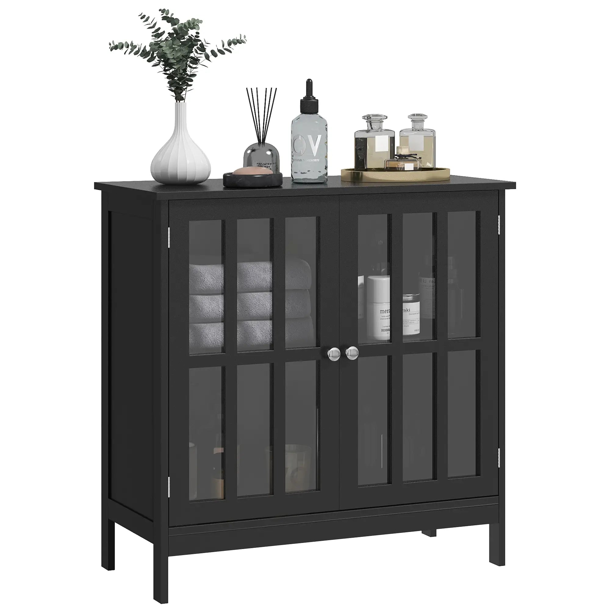 Modern Kitchen Buffet Cabinet, 2 Doors, Dining Room Sideboard, Black Bar Cabinets at Gallery Canada