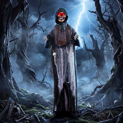 5.6 Ft Animated Grim Reaper Halloween Animatronic, Moves & Glows Halloween Decorations at Gallery Canada
