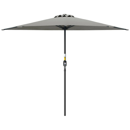 9ft Half Round Umbrella, Outdoor Patio Garden Sun Shade, Light Grey Half Round Umbrellas Light Grey at Gallery Canada