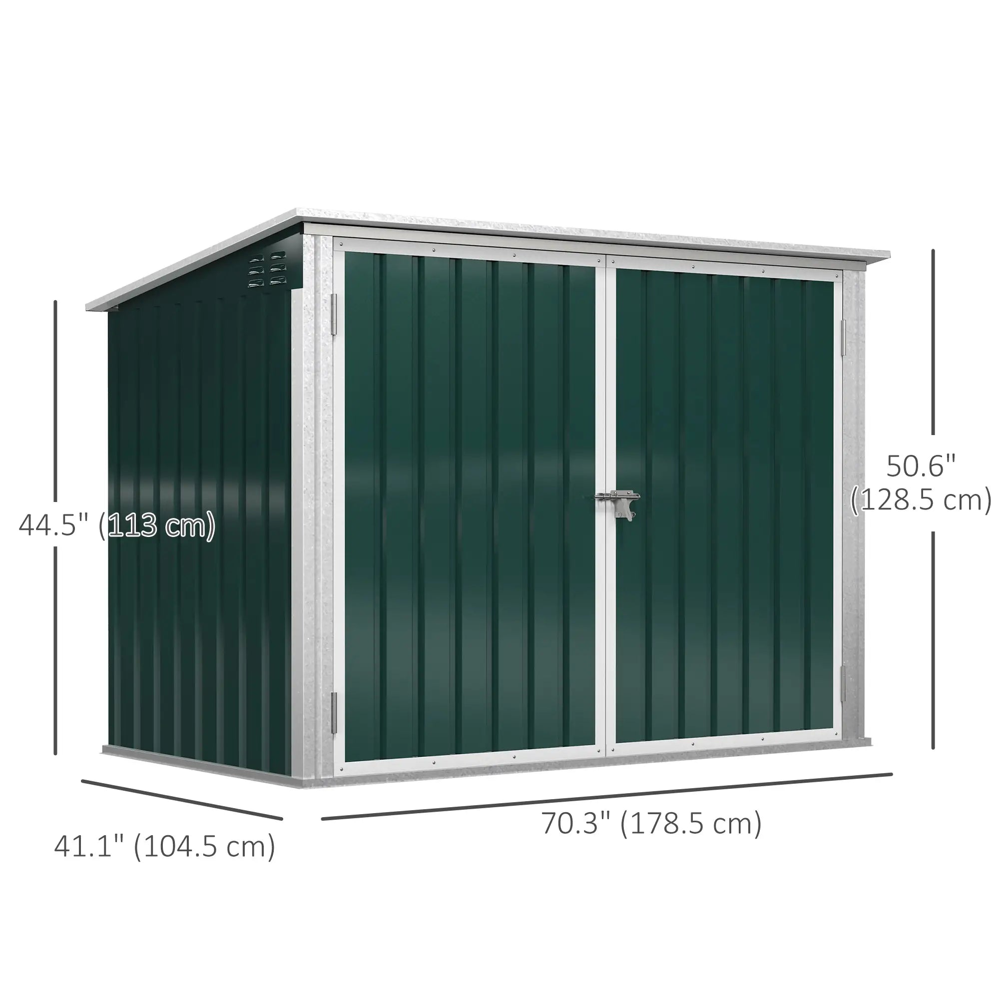 6x3 FT Outdoor Storage Shed, Double Door Trash Can Organizer, Green Sheds at Gallery Canada