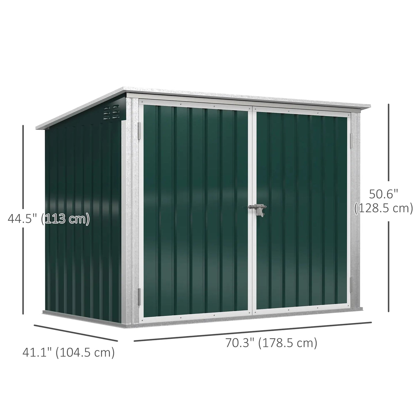 6x3 FT Outdoor Storage Shed, Double Door Trash Can Organizer, Green Sheds at Gallery Canada
