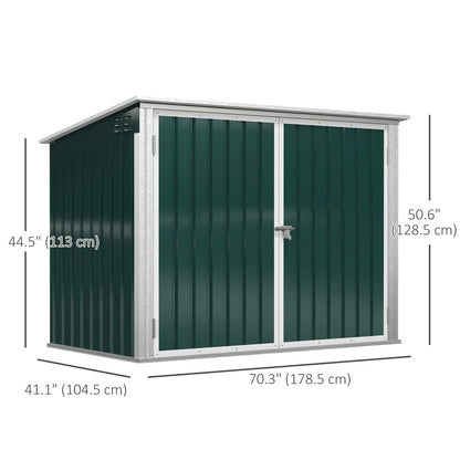 6x3 FT Outdoor Storage Shed, Double Door Trash Can Organizer, Green Sheds at Gallery Canada