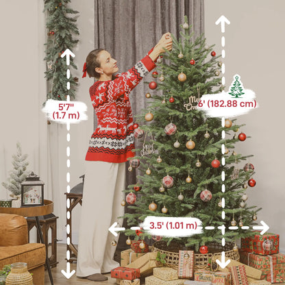 6 ft Artificial Christmas Tree, Dense Realistic Branches, Full Ponderosa Fir, Hinged, Easy Assembly Artificial Christmas Trees at Gallery Canada