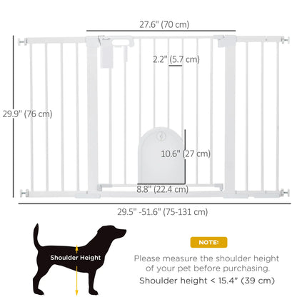 30"-52" Extra Wide Pet Gate, Small Door, 30"H, White Houses, Kennels & Pens at Gallery Canada