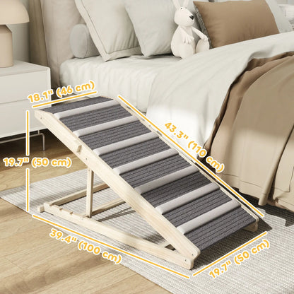 Rampes pliables pour chien pour canapé, 4 hauteurs réglables de 14" à 20", pour chiens de petite à grande taille