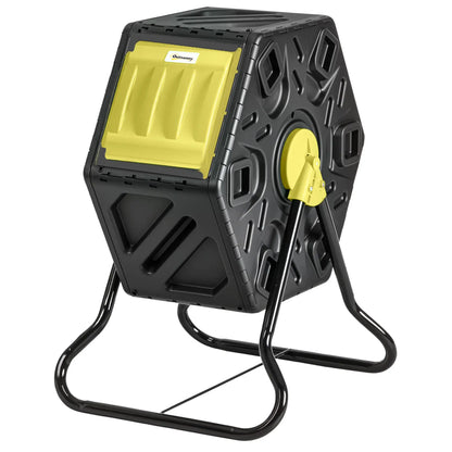 Rotating Composter Bin, 17 Gallon, Yellow Outdoor Compost Bin Black and Yellow at Gallery Canada