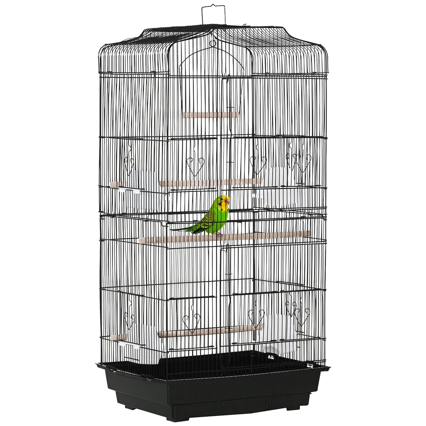 36" Bird Cage, Macaw Play House, Parrot Finch Flight Cage, Black Bird Cages Black at Gallery Canada