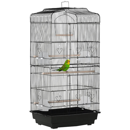 36" Bird Cage, Macaw Play House, Parrot Finch Flight Cage, Black Bird Cages Black at Gallery Canada