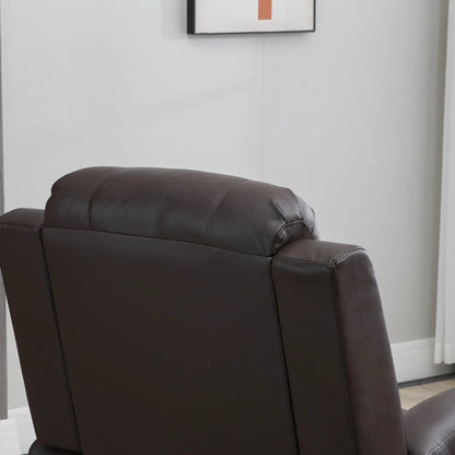 Electric Power Lift Chair, PU Leather Recliner Sofa with Footrest, Remote Control and Cup Holders, Brown Electric Power Lift Chairs at Gallery Canada