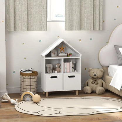 3 Tier Kids Bookshelf, 2 Drawers, for Bedroom, White Small Bookshelves at Gallery Canada