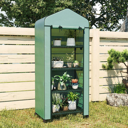 Portable Greenhouse, 4 Tier Shelves, PE Cover, Green Walk In Greenhouses at Gallery Canada