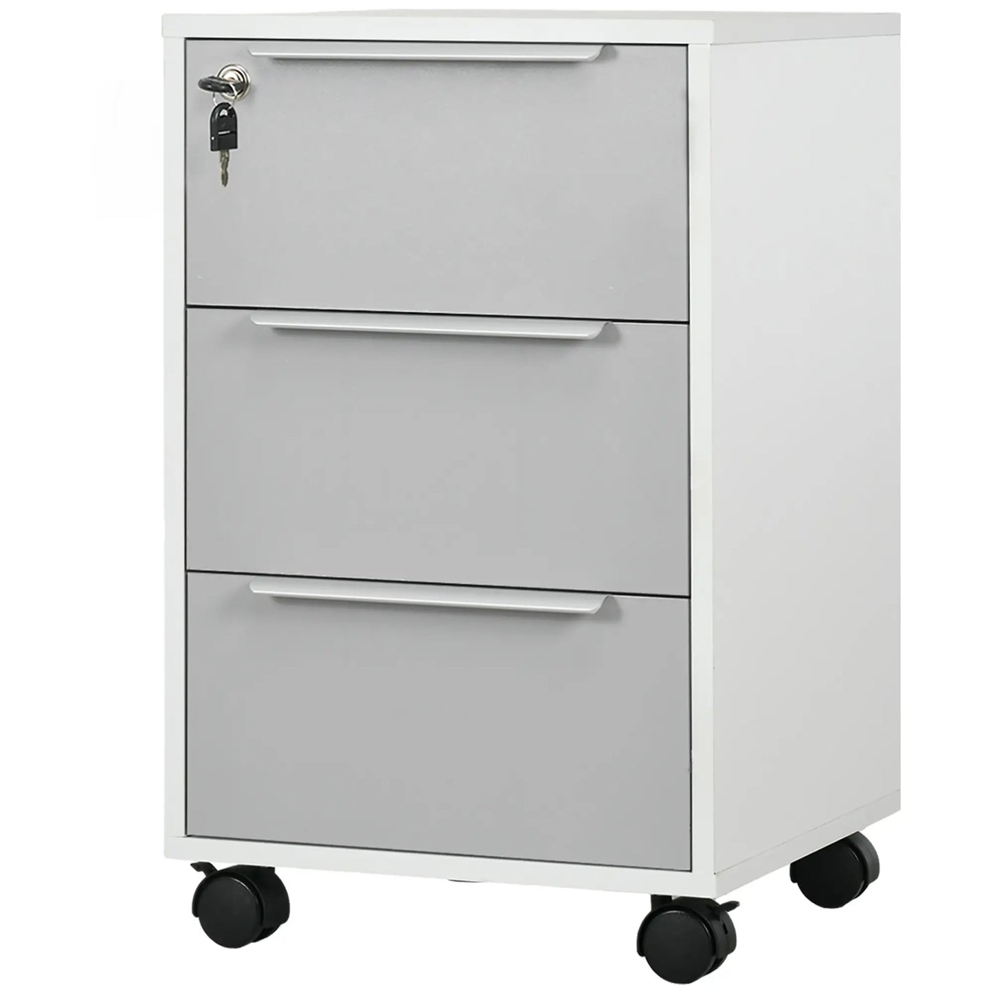 3 Drawer File Cabinet with Wheels, Vertical, Lock, Grey Office Cabinets & Cupboards at Gallery Canada
