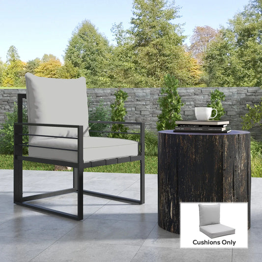 Patio Chair Cushions, Thick Deep Seat, Light Grey Patio Chair Cushions Polyester, Foam at Gallery Canada